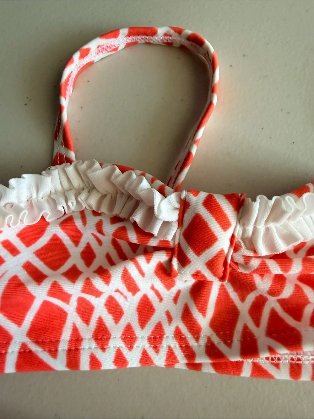 Circo Girls Two-Piece Ruffle Bikini Set - Coral/White.   Size 2 T